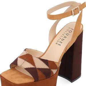 Journee Collection Women's Tan and Brown Platform Sandals